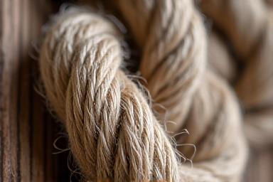 Detailed shot of rope textures used in interior design