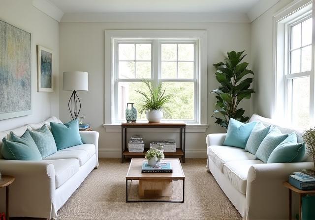 Before and after comparison of a New York apartment transformed into a beach cottage